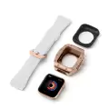 ​​​Apple Watch 44mm Uyumlu Silikon Kordon ve Değişim Kiti Hublot Convert Paslanmaz Çelik Kasa