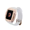 ​​​Apple Watch 44mm Uyumlu Silikon Kordon ve Değişim Kiti Hublot Convert Paslanmaz Çelik Kasa
