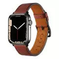 ​​​Apple Watch 46mm 10 Serisi Metal Tokalı Hermes Deri Kordon