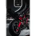 Xiaomi Redmi Note 9 Pro Uyumlu Kılıf Milano 18 Kırmızı Motosiklet Parlak Kılıf Siyah