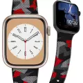 Apple Watch Kayış 2 3 4 5 6 7 8 Se 42 44 45 49mm Kırmızı Kamuflaj Desenli Kordon Bileklik Silikon