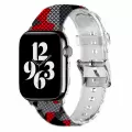 Apple Watch Kayış 2 3 4 5 6 7 8 Se 42 44 45 49mm Kırmızı Kamuflaj Desenli Kordon Bileklik Silikon