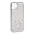 Apple iPhone 12 Uyumlu Kılıf Parlak Gümüş Simli Parıltılı Kapak Fensi