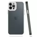 Apple iPhone 12 Pro Kılıf Renkli Silikon Kenarlı Kamera Korumalı Şeffaf Mima Kapak