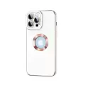 Apple iPhone 12 Pro Max Uyumlu Kılıf Logo Gösteren Halkalı Kamera Lens Cam Korumalı Kongo Kapak