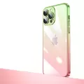 Apple iPhone 12 Pro Max Kılıf Premium Colorful Ince Kapak Senkron Kamera Üstü Cam Kaplamalı Rainbow Mika