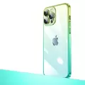 Apple iPhone 13 Pro Kılıf Premium Colorful Ince Kapak Senkron Kamera Üstü Cam Kaplamalı Rainbow Mika