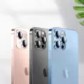 Apple iPhone 13 Pro Max Metal Çerçeveli Lens Koruma Parlak Renkli Kamera Koruyucu CL-08 Tam Koruma Temperli Cam CL-03