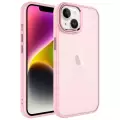 Apple iPhone 14 Plus Kılıf Metal Buzlu Transparan Çerçeve, Hassas Butonlu Renkli Kapak May