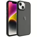 Apple iPhone 14 Plus Kılıf Metal Buzlu Transparan Çerçeve, Hassas Butonlu Renkli Kapak May