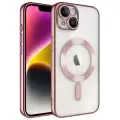 Apple iPhone 14 Plus Kılıf Şeffaf Renkli Yumuşak Kamera Lens Korumalı Magsafe Şarj Kapak Demre
