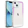 Apple iPhone 14 Plus Kılıf Simli ve Renk Geçiş Tasarımlı Lens Korumalı Lopard Park Kapak