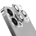 Apple iPhone 14 Pro Metal Çerçeveli Lens Koruma Parlak Renkli Kamera Koruyucu CL-08 Tam Koruma Temperli Cam CL-03