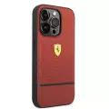 Apple İphone 14 Pro Kılıf Ferrari Orjinal Lisanslı Deri Delikli Ve Çizgili Dizayn Kapak