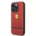 Apple İphone 14 Pro Kılıf Ferrari Orjinal Lisanslı Deri Delikli Ve Çizgili Dizayn Kapak
