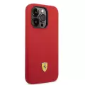 Apple İphone 14 Pro Kılıf Ferrari Magsafe Şarj Özellikli Silikon Metal Logo Dizayn Kapak