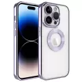 Apple iPhone 14 Pro Kamera Lens Korumalı Şeffaf Renkli Logo Gösteren Parlak Omega Kapak