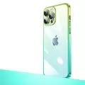 Apple iPhone 14 Pro Kılıf Premium Colorful Ince Kapak Senkron Kamera Üstü Cam Kaplamalı Rainbow Mika