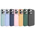 Apple iPhone 14 Pro Max Kılıf Metal Buzlu Transparan Çerçeve, Hassas Butonlu Renkli Kapak May
