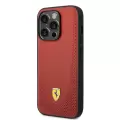 Apple İphone 14 Pro Max Kılıf Ferrari Magsafe Şarj Özellikli Deri Delikli Dikişli Dizayn Kapak