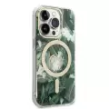 Apple İphone 14 Pro Max Kılıf Guess Magsafe Şarj Özellikli Yaprak Desenli Magsafe Şarj Kablolu Kapak
