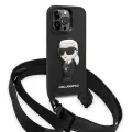 Apple İphone 14 Pro Max Kılıf Karl Lagerfeld Boyun Askılı Karl Dizayn Kapak