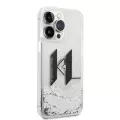 Apple İphone 14 Pro Max Kılıf Karl Lagerfeld Sıvılı Simli Dizayn Kapak