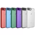 Apple iPhone 7 Plus Sert Parlak Kamera Ve Darbe Korumalı Arkası Renkli Şeffaf Post Kılıf
