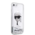 Apple İphone 8 Kılıf Karl Lagerfeld Sıvılı Simli Karl Head Dizayn Kapak