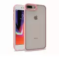 Apple iPhone 8 Plus Kılıf Lopard Kamera Çıkıntılı Arkası Şeffaf Köşeleri Parlak Renkli Işlemeli Kapak Flora