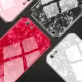 Apple iPhone SE 2022 Kılıf Lopard Marbel Cam Silikon