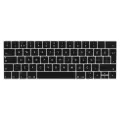 Apple Macbook 13 Pro Touch Bar A1706 Silikon Ped Trasparan Uyumlu Şeffaf Klavye Koruyucu Türkçe Q