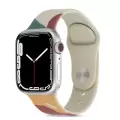 Apple Watch 38mm Renkli Orijinal Desenli Yüzey Tasarımı Krd-62 Silikon Kordon