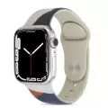 Apple Watch 42mm 10.Nesil Renkli Desenli Yüzey Tasarımı Krd-62 Silikon Kordon