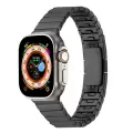 Apple Watch 42mm 10.Nesil  KRD-82 Çizgi Orjnal Tasarım Şık Ve Dayanıklı Metal Kordon