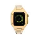 Apple Watch 44mm Uyumlu Baklalı Kasa Koruyucu Paslanmaz Çelik Akıllı Saat Bileklik Kordon krd64