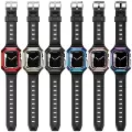 Apple Watch 44mm Lopard KRD-88 Sert PC Kasa Koruyuculu Silikon Kordon