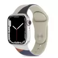 Apple Watch 7 41mm Renkli Orijinal Desenli Yüzey Tasarımı Krd-62 Silikon Kordon
