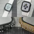 Apple Watch 7 41mm  Watch Gard 24 Kenarları Taşlı Sert PC Kasa Ve Ekran Koruyucu