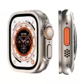 Apple Watch Ultra 49mm  Metal Çerçeveli Ekran Koruyucu Premium Temperli Cam ALM-01