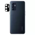 Oppo Reno 6 4G Lopard Siyah Çerçeveli Lens Koruma Parlak Renkli Kamera Koruyucu CL-08 Cam 3D-Kamera-Cam