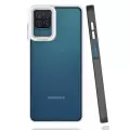 Samsung Galaxy A12 Kılıf Renkli Silikon Kenarlı Kamera Korumalı Şeffaf Mima Kapak