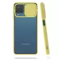 Samsung Galaxy A12 Kılıf Lopard Slayt Sürgülü Kamera Korumalı Renkli Silikon Kapak