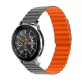 Samsung Galaxy Watch 42mm Mıknatıslı Kordon Leather Design Bakla Tasarımlı Çift Renkli Kayış krd52
