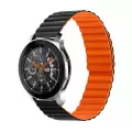 Samsung Galaxy Watch Active 2 44mm Mıknatıslı Kordon Leather Design Bakla Tasarımlı Çift Renkli Kayış krd52