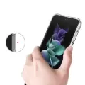 Samsung Galaxy Z Flip 4 Kapak Hassas Buton Uyumlu Şeffaf Sert Pürüssüz Kılıf Vonn