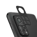 Xiaomi Mi 10T 5G Lopard Siyah Çerçeveli Lens Koruma Parlak Renkli Kamera Koruyucu CL-08 Cam 3D-Kamera-Cam