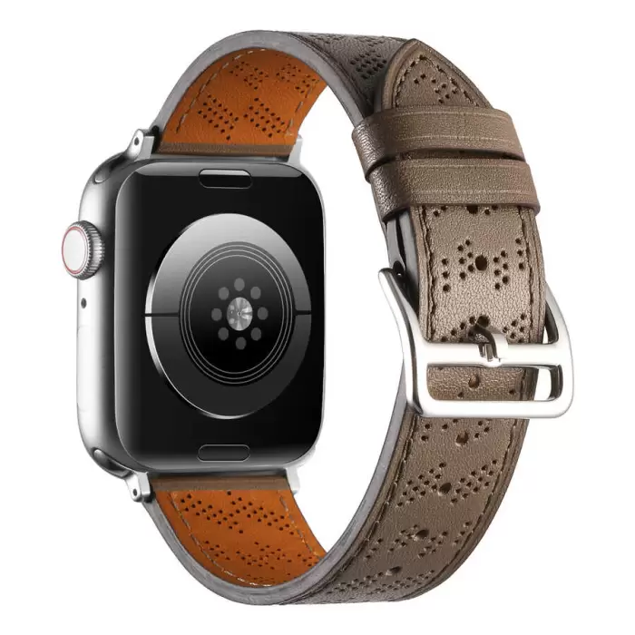 ​​​Apple Watch 38mm Metal Tokalı Hermes Deri Kordon Strap Pu Deri Akıllı Saat Kordon Kayış