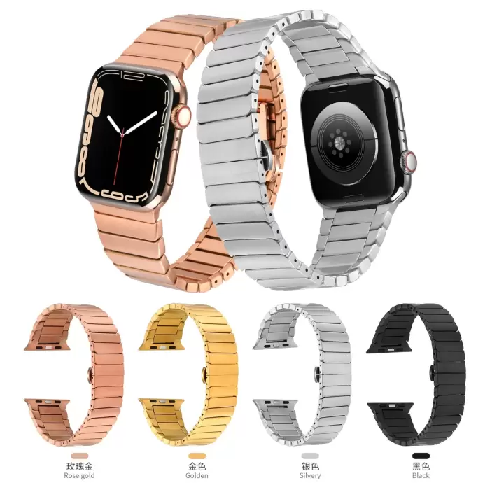 ​​​Apple Watch 46mm Series 10 Kordon KRD-79 Metal Strap Kayış