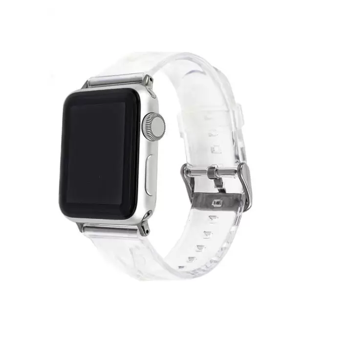 ​​​Apple Watch 46mm 10 Serisi KRD-13 Şeffaf Silikon Kordon